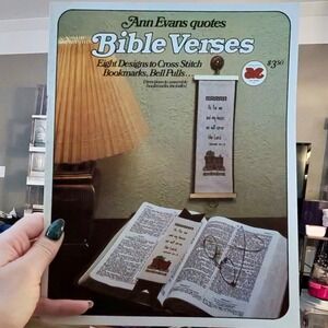 Ann Evans Bible Verses Cross Stitch Pattern Book Bookmarks Bell Pulls Vintage